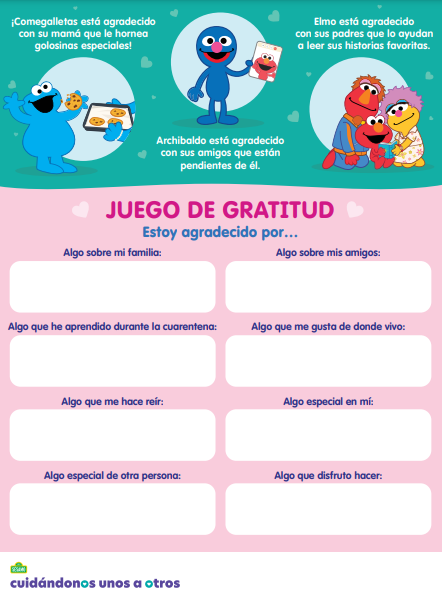 Juego de gratitud de Plaza Sésamo